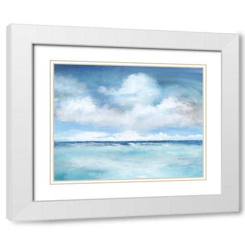 Caribbean Clouds White Modern Wood Framed Art Print with Double Matting by Nan