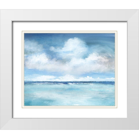 Caribbean Clouds White Modern Wood Framed Art Print with Double Matting by Nan