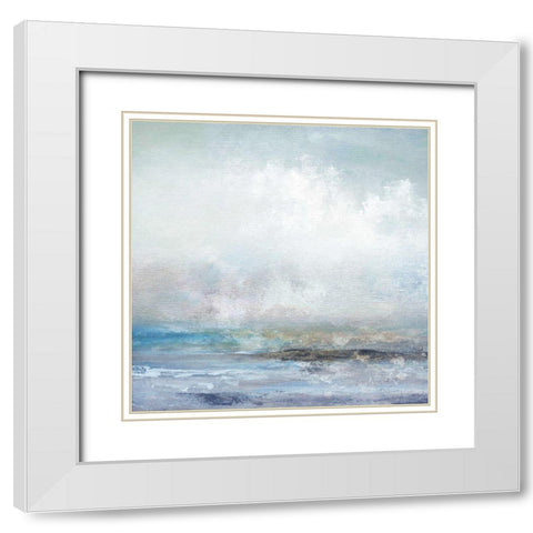 Midland Shore White Modern Wood Framed Art Print with Double Matting by Nan