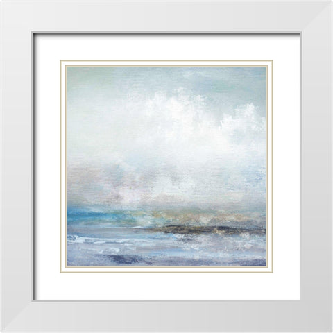 Midland Shore White Modern Wood Framed Art Print with Double Matting by Nan