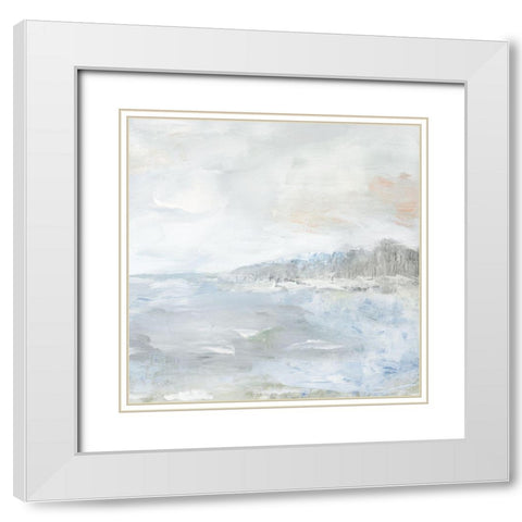 Tapestry Sea White Modern Wood Framed Art Print with Double Matting by Nan