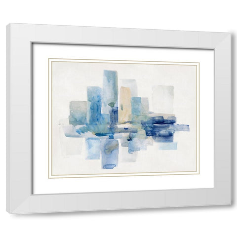 Soft Skyline I White Modern Wood Framed Art Print with Double Matting by Swatland, Sally