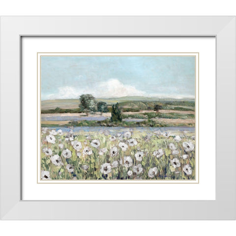 Vintage Poppy Valley White Modern Wood Framed Art Print with Double Matting by Swatland, Sally