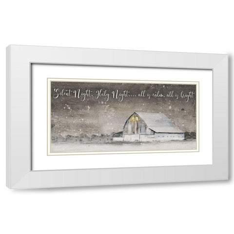 Silent Night White Modern Wood Framed Art Print with Double Matting by Swatland, Sally