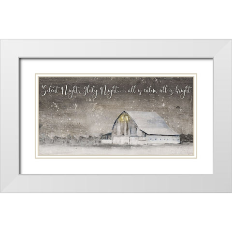 Silent Night White Modern Wood Framed Art Print with Double Matting by Swatland, Sally