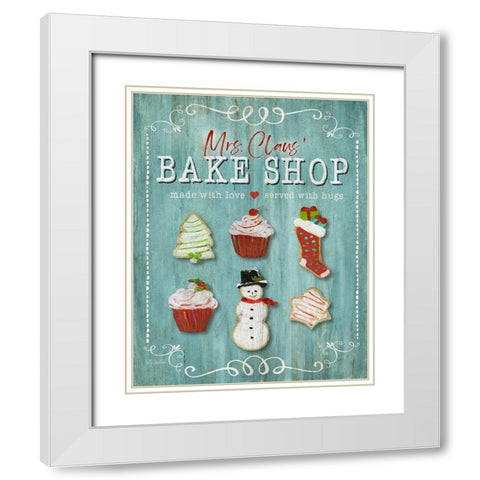 Mrs. Claus Bake Shop White Modern Wood Framed Art Print with Double Matting by Swatland, Sally