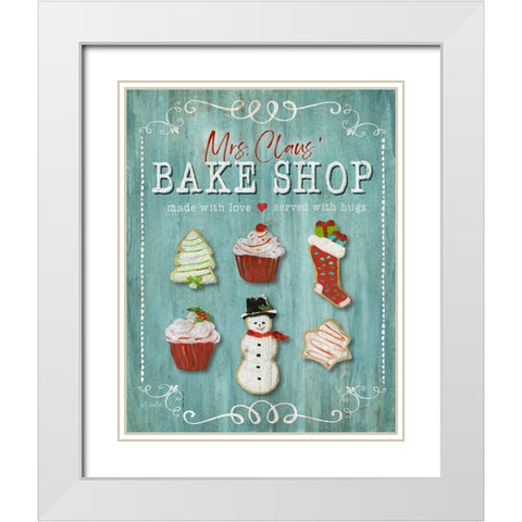 Mrs. Claus Bake Shop White Modern Wood Framed Art Print with Double Matting by Swatland, Sally