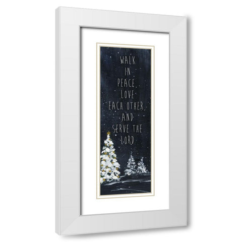 Peace Tree White Modern Wood Framed Art Print with Double Matting by Swatland, Sally