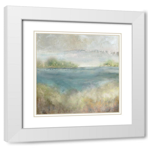 Sage Expanse White Modern Wood Framed Art Print with Double Matting by Robinson, Carol