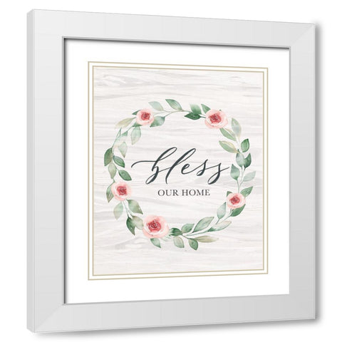 Bless Our Home White Modern Wood Framed Art Print with Double Matting by Brockmon, Kristen