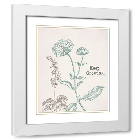 Keep Growing White Modern Wood Framed Art Print with Double Matting by Santiago, Daniela