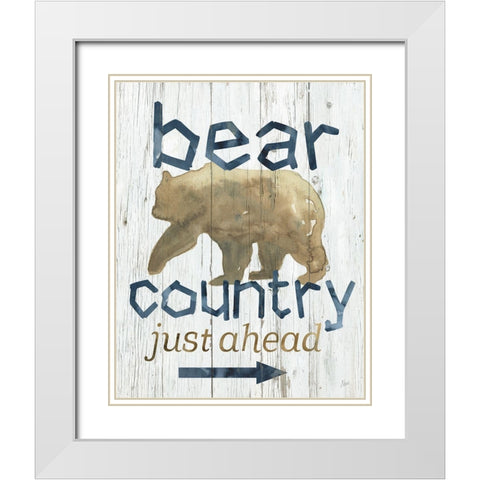 Bear Country White Modern Wood Framed Art Print with Double Matting by Nan