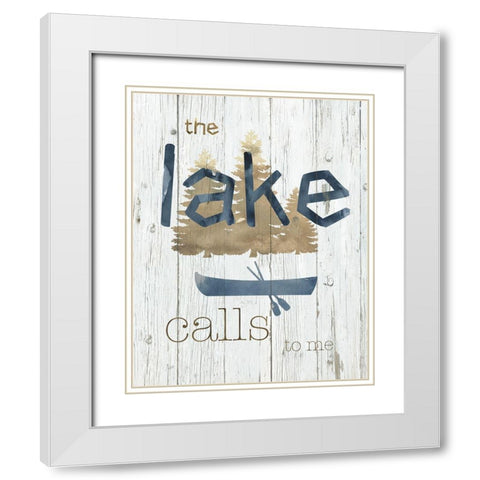 The Lake Calls to Me White Modern Wood Framed Art Print with Double Matting by Nan