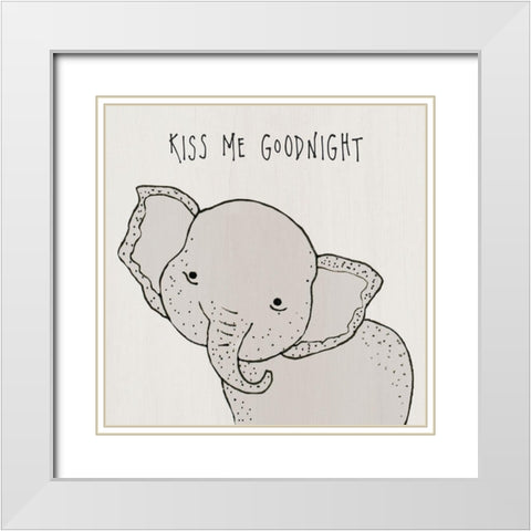 Kiss Me Goodnight White Modern Wood Framed Art Print with Double Matting by Jill, Susan