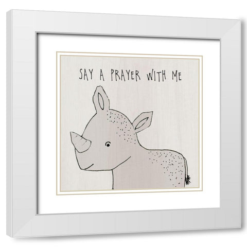 Say A Prayer With Me White Modern Wood Framed Art Print with Double Matting by Jill, Susan