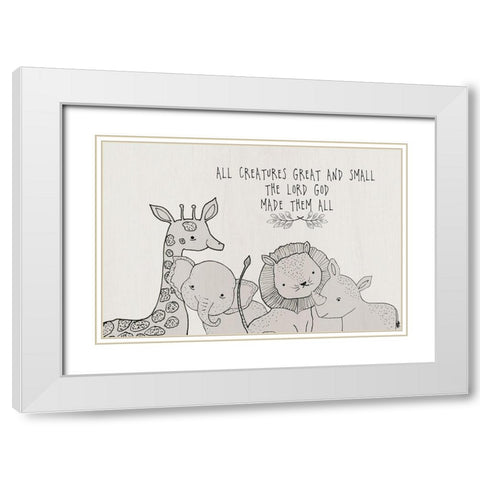 All Creatures White Modern Wood Framed Art Print with Double Matting by Jill, Susan