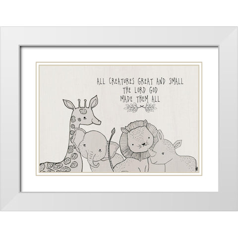 All Creatures White Modern Wood Framed Art Print with Double Matting by Jill, Susan