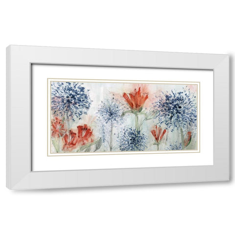 Tiger Lily Field White Modern Wood Framed Art Print with Double Matting by Jill, Susan