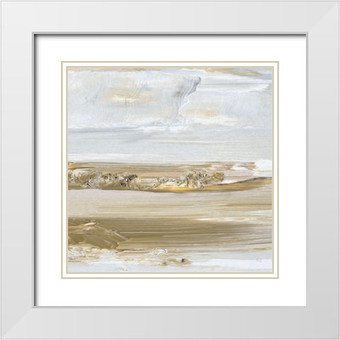 Distant Shoreline White Modern Wood Framed Art Print with Double Matting by Jill, Susan