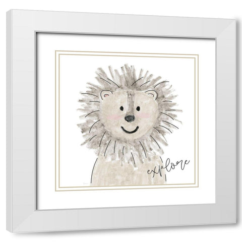 Explore Lion White Modern Wood Framed Art Print with Double Matting by Carpentieri, Natalie