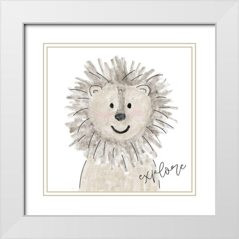 Explore Lion White Modern Wood Framed Art Print with Double Matting by Carpentieri, Natalie