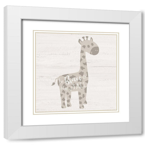 Be Brave White Modern Wood Framed Art Print with Double Matting by Carpentieri, Natalie
