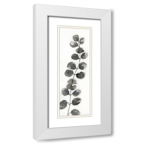 Natural Leaf I White Modern Wood Framed Art Print with Double Matting by Nan