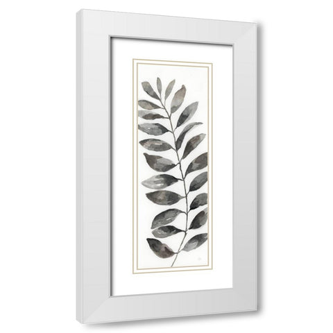 Natural Leaf II White Modern Wood Framed Art Print with Double Matting by Nan