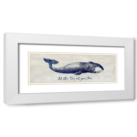 Let The Sea Set You Free White Modern Wood Framed Art Print with Double Matting by Jill, Susan