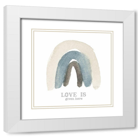 Love Rainbow White Modern Wood Framed Art Print with Double Matting by Gunn, Kourtni