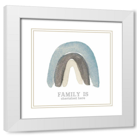 Family Rainbow White Modern Wood Framed Art Print with Double Matting by Gunn, Kourtni