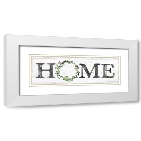 Gray Home Wreath White Modern Wood Framed Art Print with Double Matting by Brockmon, Kristen