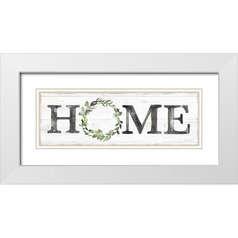 Gray Home Wreath White Modern Wood Framed Art Print with Double Matting by Brockmon, Kristen