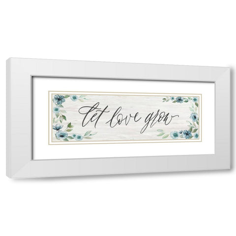 Let Love Grow White Modern Wood Framed Art Print with Double Matting by Brockmon, Kristen