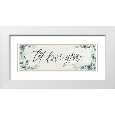 Let Love Grow White Modern Wood Framed Art Print with Double Matting by Brockmon, Kristen