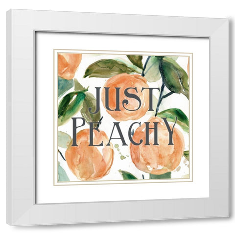 Just Peachy White Modern Wood Framed Art Print with Double Matting by Robinson, Carol