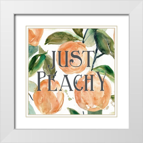 Just Peachy White Modern Wood Framed Art Print with Double Matting by Robinson, Carol