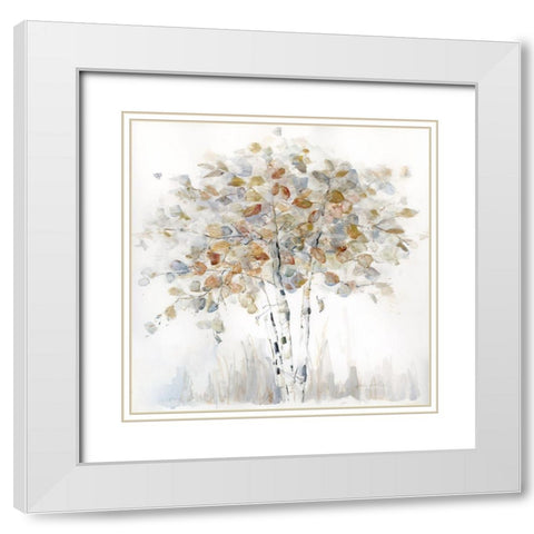 Birch Grove II White Modern Wood Framed Art Print with Double Matting by Swatland, Sally