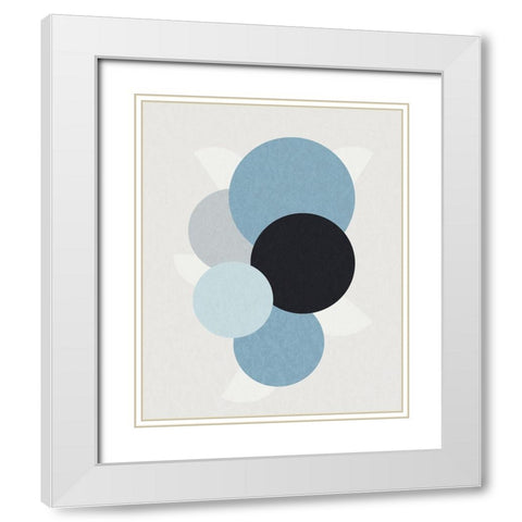 Shapely Blues II White Modern Wood Framed Art Print with Double Matting by Santiago, Daniela