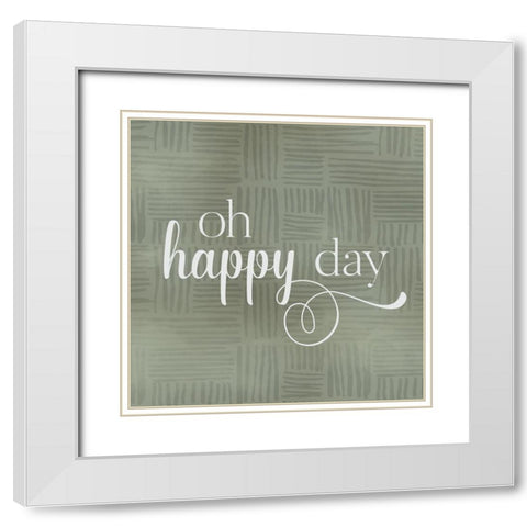 Happy Day White Modern Wood Framed Art Print with Double Matting by CAD Designs