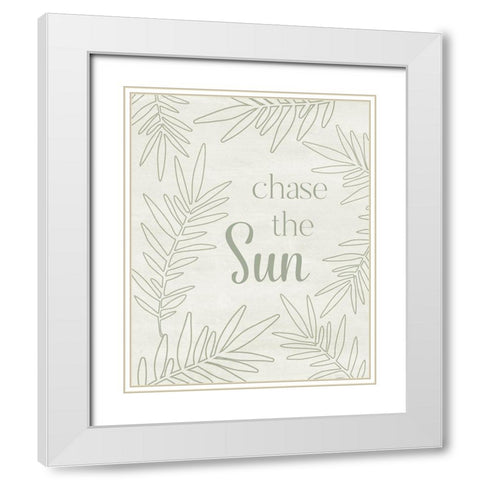 Chase the Sun White Modern Wood Framed Art Print with Double Matting by Carpentieri, Natalie