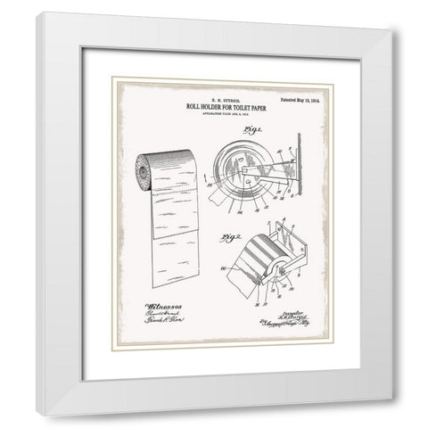 Toilet Paper III White Modern Wood Framed Art Print with Double Matting by Donovan, Kelly