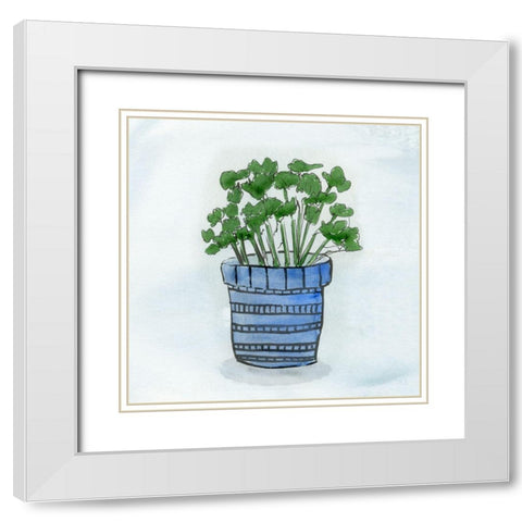 Post of Herbs I White Modern Wood Framed Art Print with Double Matting by Jill, Susan