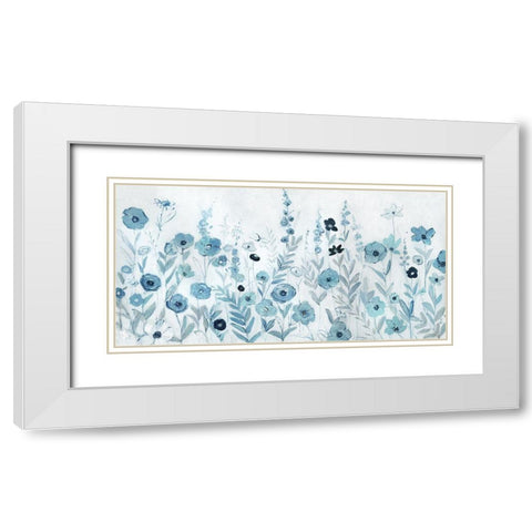 Endless Field of Blue White Modern Wood Framed Art Print with Double Matting by Swatland, Sally