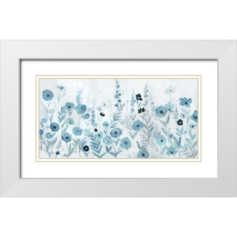 Endless Field of Blue White Modern Wood Framed Art Print with Double Matting by Swatland, Sally