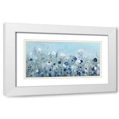 Teal Light Garden White Modern Wood Framed Art Print with Double Matting by Swatland, Sally