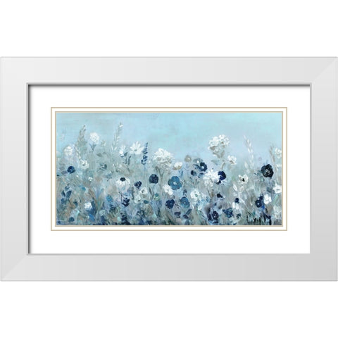 Teal Light Garden White Modern Wood Framed Art Print with Double Matting by Swatland, Sally