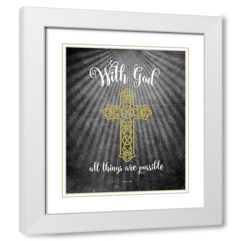 With God Gold White Modern Wood Framed Art Print with Double Matting by Murray, Amanda