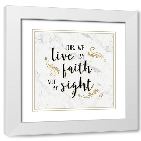 Walk by Faith Marble White Modern Wood Framed Art Print with Double Matting by Carpentieri, Natalie