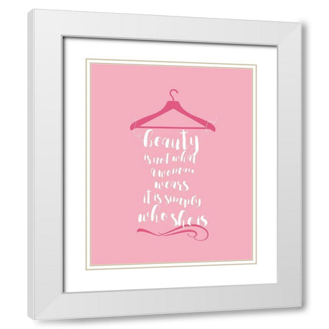 Beauty in Pink White Modern Wood Framed Art Print with Double Matting by Designs, CAD